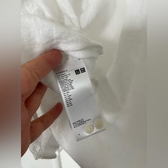 Uniqlo premium linen shirt white XS - Picture 6 of 7